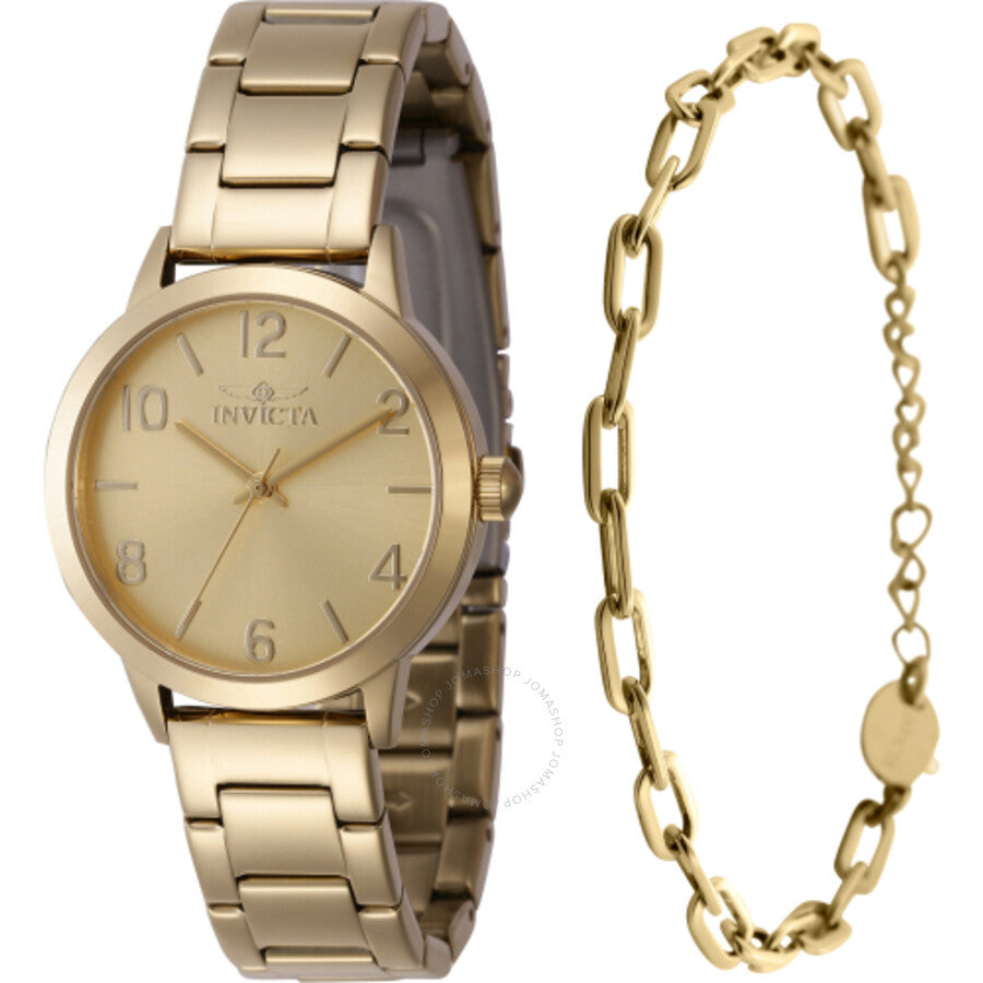Invicta Wildflower Quartz Gold Dial Ladies Watch 47271 With Bracelet - Dawson Watches
