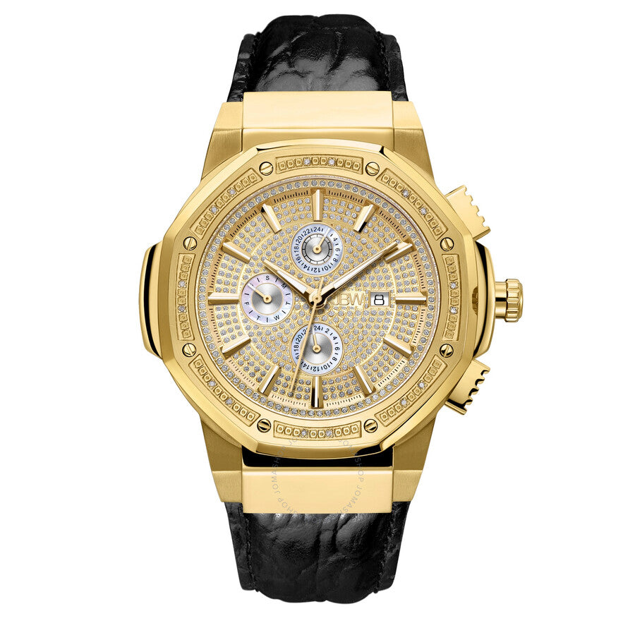 JBW 10 YR Anniversary Saxon 0.16 ctw Diamond and 18K Gold-plated Men's Watch JB-6101L-10A - Dawson Watches