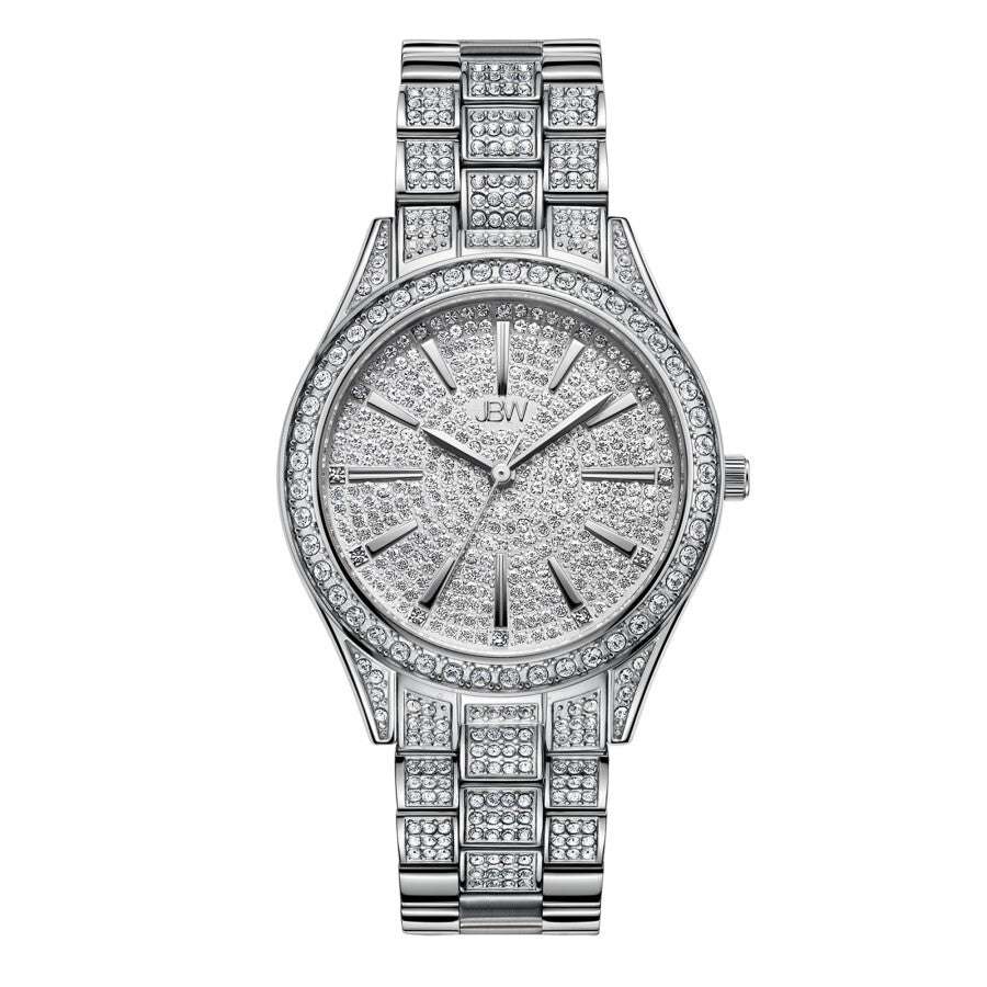 JBW Cristal 34 Quartz Diamond Silver Dial Ladies Watch J6383C - Dawson Watches