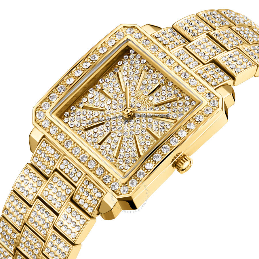 JBW Cristal Quartz Diamond Crystal Gold Dial Ladies Watch - Dawson Watches #2