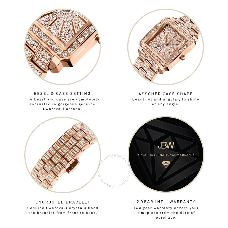 JBW Cristal Quartz Diamond Crystal Rose Dial Ladies Watch J6386B - Dawson Watches #4