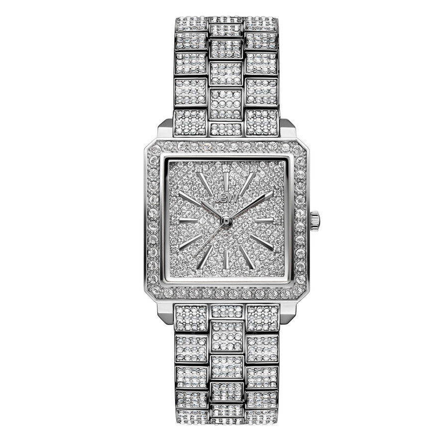 JBW Cristal Quartz Diamond Crystal Silver Dial Ladies Watch J6386C - Dawson Watches
