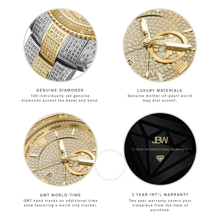 JBW Jet Setter GMT Quartz Men's Diamond Watch J6370D - Dawson Watches #4