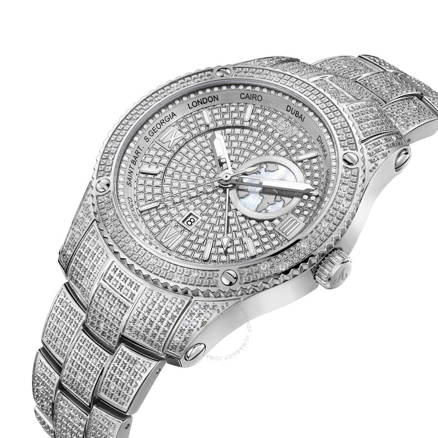 Jbw Jet Setter GMT Quartz Diamond Silver Dial Men's Watch J6370B - Dawson Watches #2