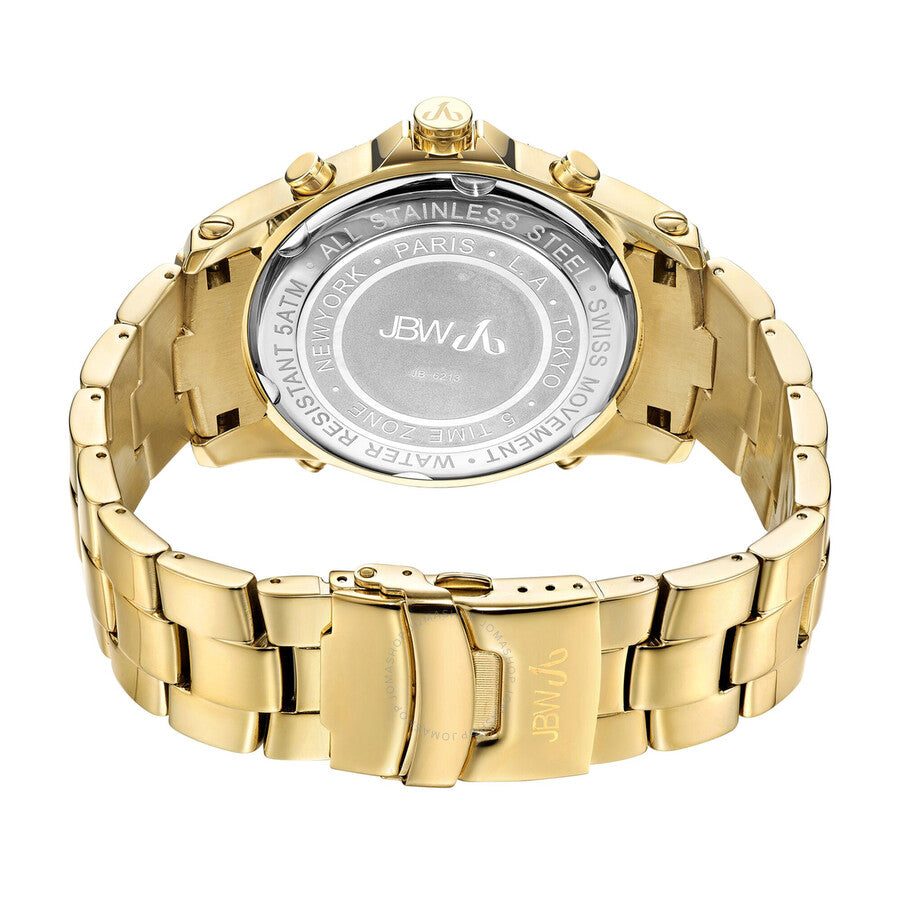 JBW Jet Setter Gold-tone Multiple Time-Zone Diamond Men's Watch JB-6213-A - Dawson Watches #3
