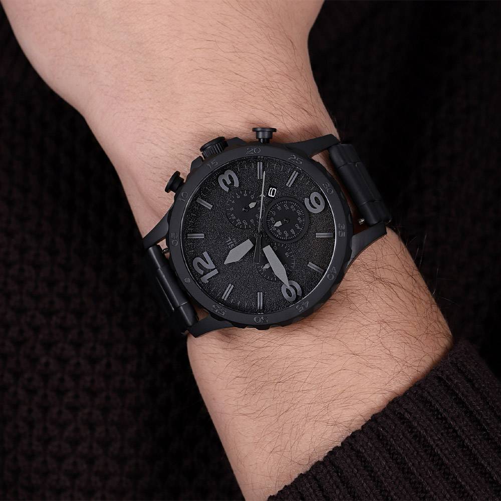 Fossil Nate Chronograph Black Dial Men's Watch JR1401