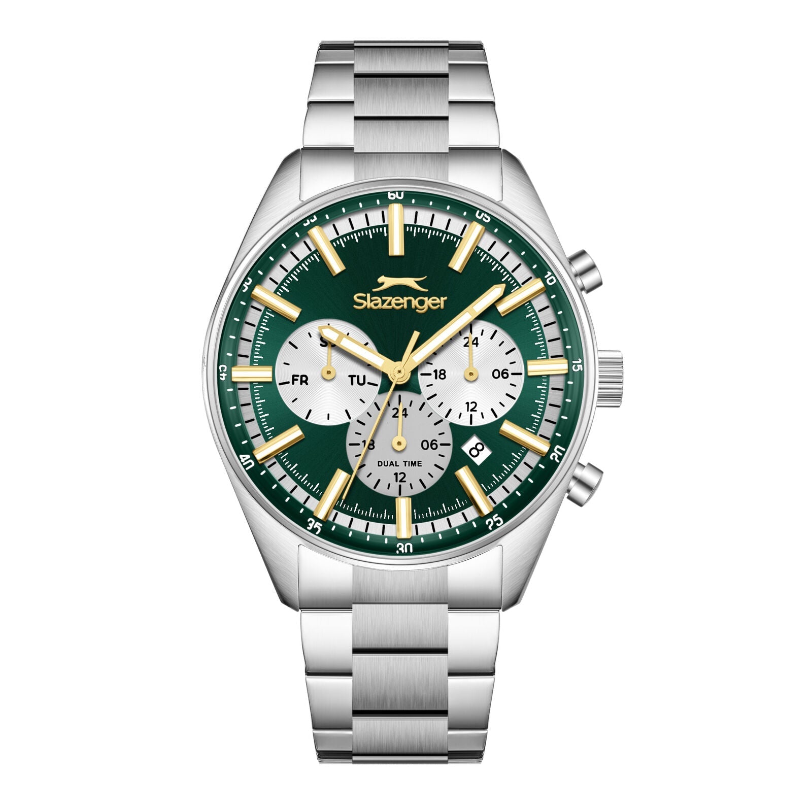 Slazenger Classic Sport Multifunction Green Dial Silver Watch - SL.09.2602.2.370
