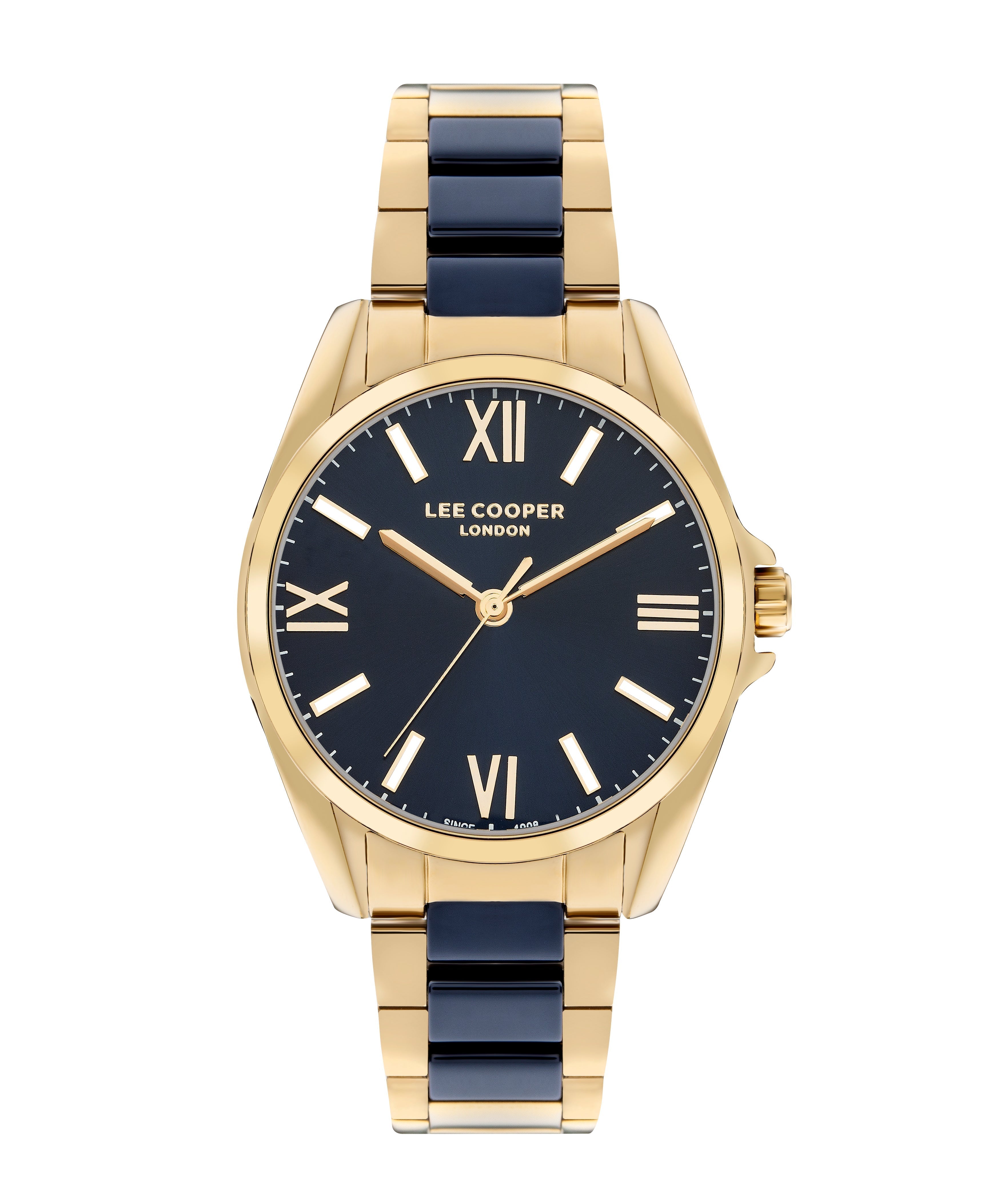 Lee Cooper 34MM Gold Analog Navy Blue Dial Watch – LC07873.270