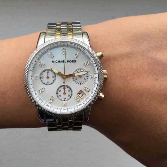 Michael Kors Jet Set Chronograph Dial Two-tone Ladies Watch MK5057