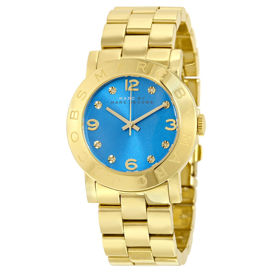 Marc by Marc Jacobs Amy Blue Dial Gold-tone Ladies Watch MBM3303 - BigDaddy Watches