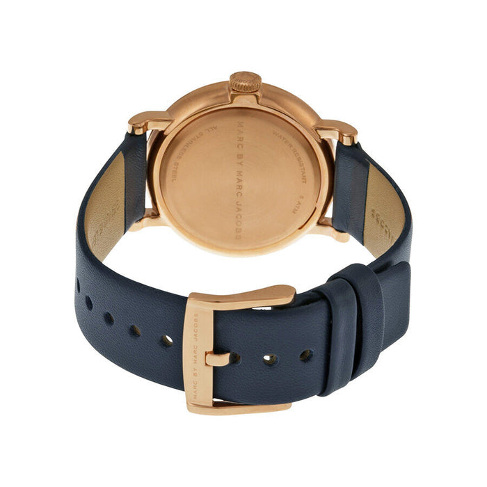 Marc Jacobs Baker Navy Dial Leather Strap 36mm Ladies Watch MBM1329