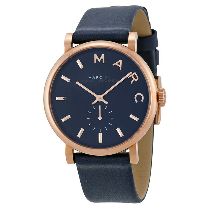 Marc Jacobs Baker Navy Dial Leather Strap 36mm Ladies Watch MBM1329