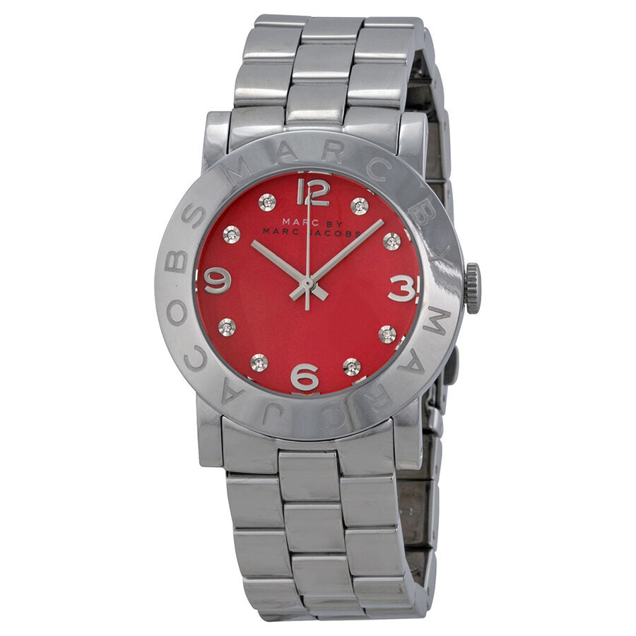 Marc By Marc Jacobs Red Dial Stainless Steel Ladies Amy Watch MBM3302 - Watches of Australia