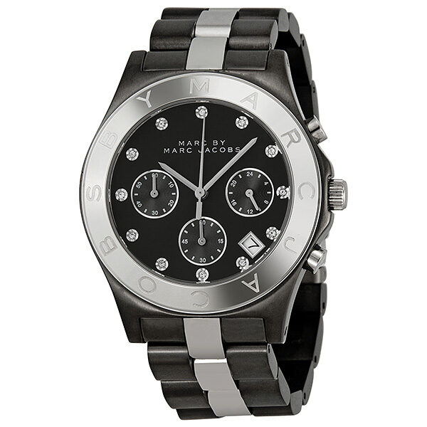 Marc by Marc Jacobs Blade Chronograph Gunmetal and Silver-Tone Ladies Watch MBM3179 - Watches of Australia