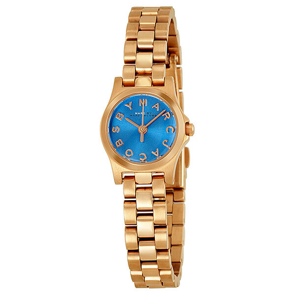 Marc by Marc Jacobs Henry Dinky Blue Dial Rose Gold-Tone Stainless Steel Ladies Watch MBM3204 - Watches of Australia