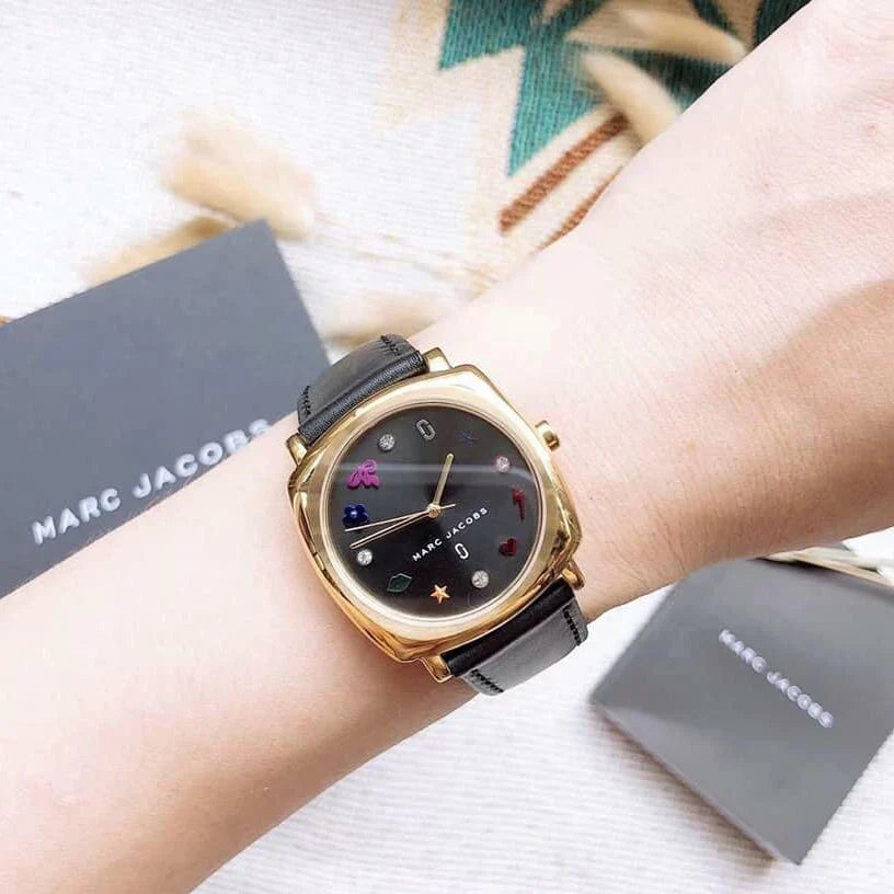 Marc Jacobs Mandy Black Dial Gold Women's Watch - MJ1597