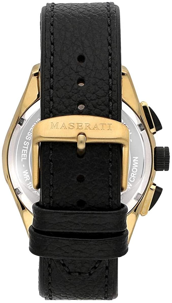 Maserati Black Leather Watch R8871612033