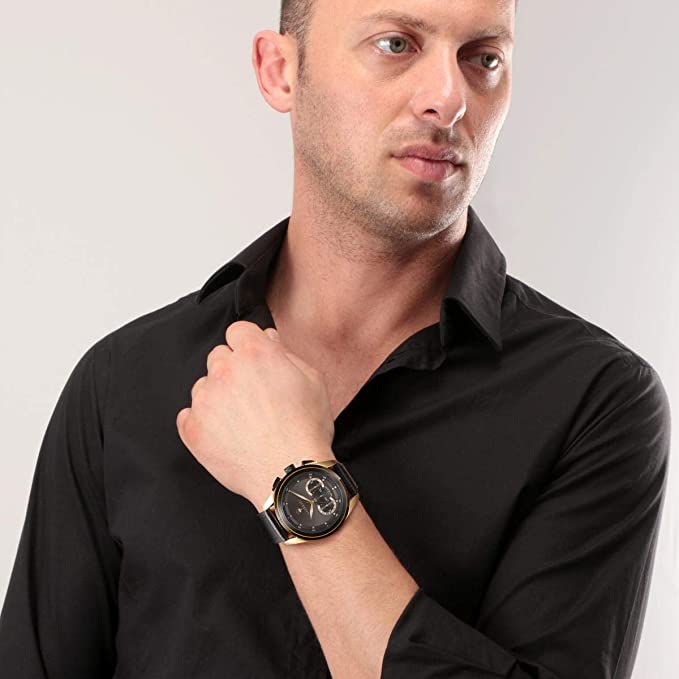 Maserati Black Leather Watch R8871612033