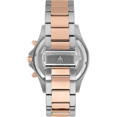 Maserati Sfida Chronograph Black Dial Two Tone Rose Gold and Silver Stainless Steel Watch R8873640014