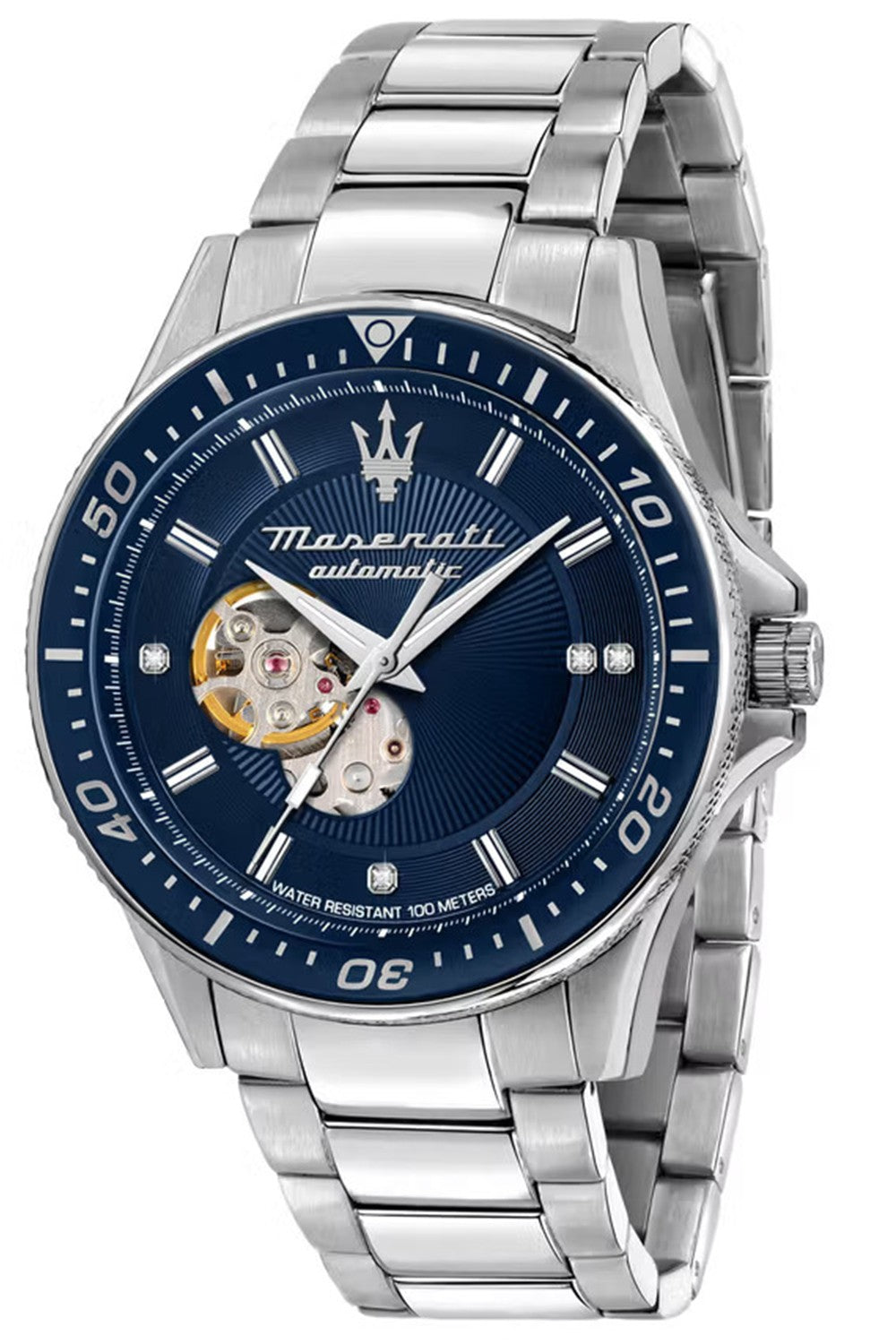 Maserati Sfida Diamond Silver Automatic Men's Watch  R8823140007 - Kiwi Watches