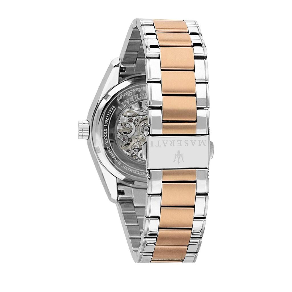 Maserati Traguardo Automatic Silver Open Heart Dial Watch R8823112001
