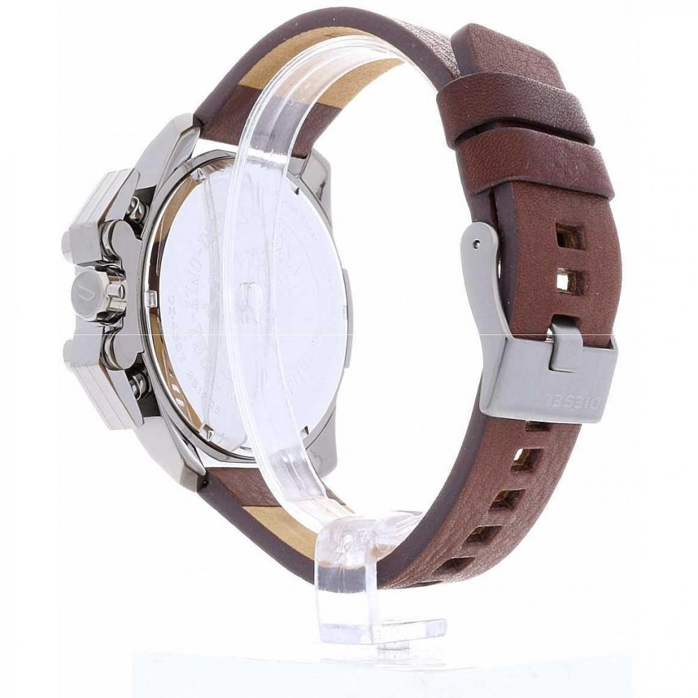 Diesel Ironside Men's Watch DZ4387 316L gunmetal-plated stainless steel & genuine leather strap 5ATM (50m) water resistant Japan movements with a chronograph and date function