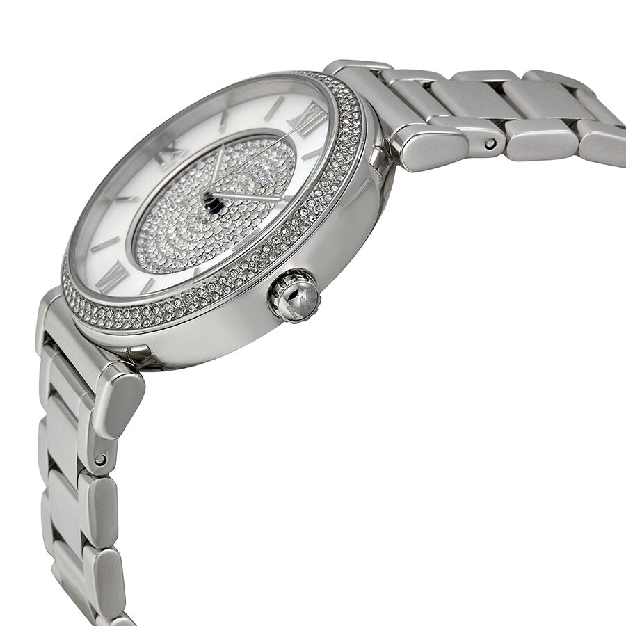 Michael Kors Caitlin Silver Crystal Pave Silver-Tone Women's Watch - MK3355