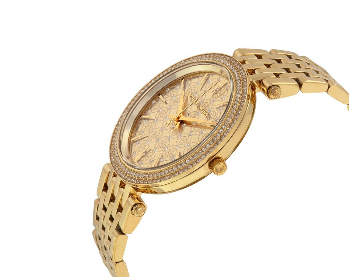 Michael Kors Gold Crystal Dial Gold Ladies Watch MK3398