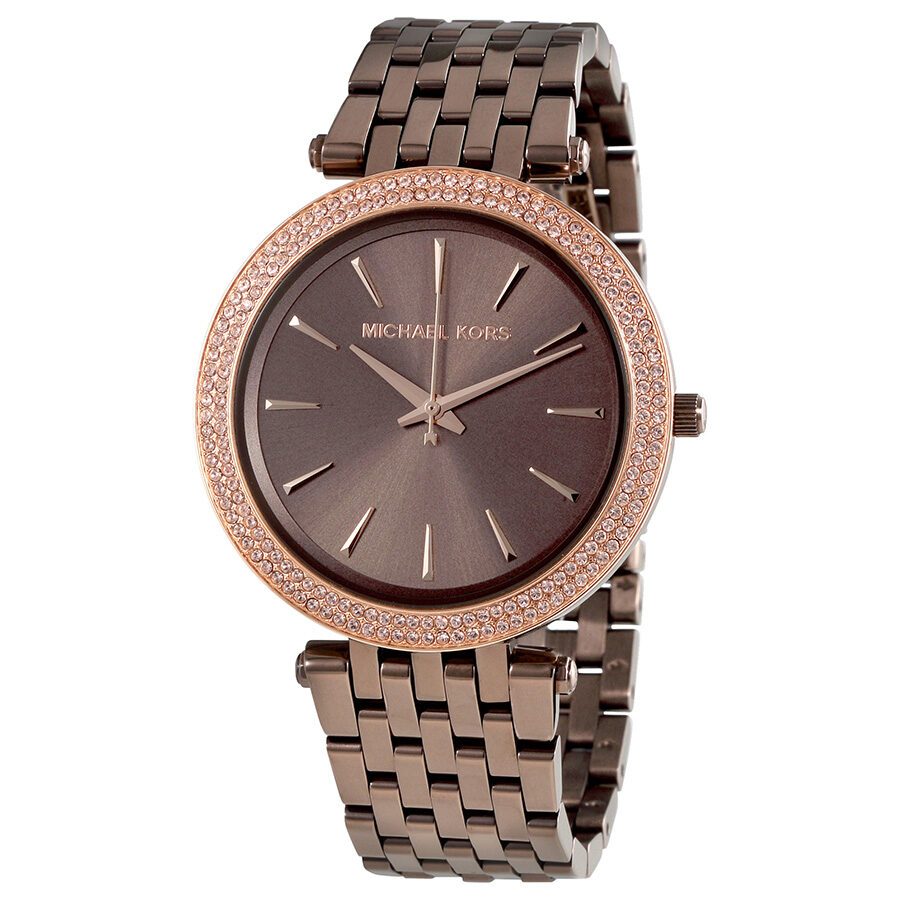 Michael Kors Darci sable dial ladies watch with rose gold bezel and stainless steel bracelet