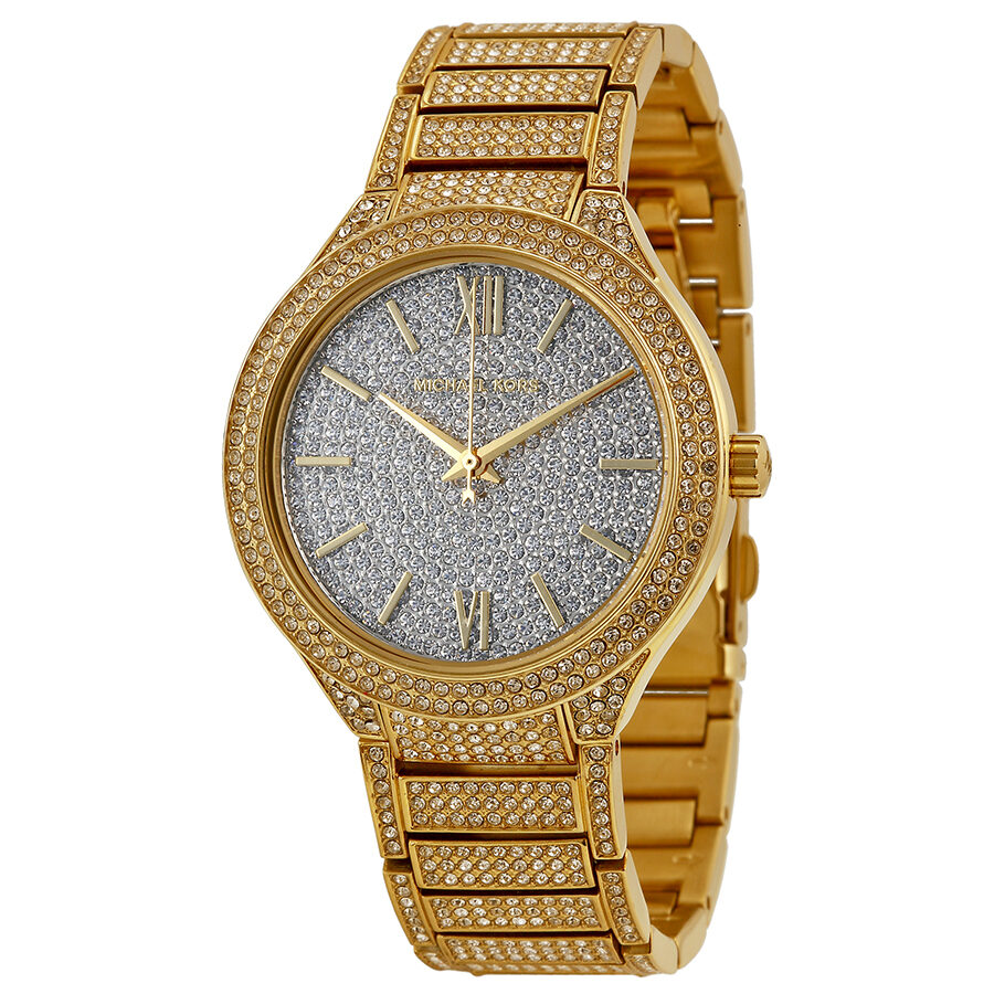 Michael Kors Kerry Crystal Pave Dial Crystal-Set Steel Ladies Watch MK3360