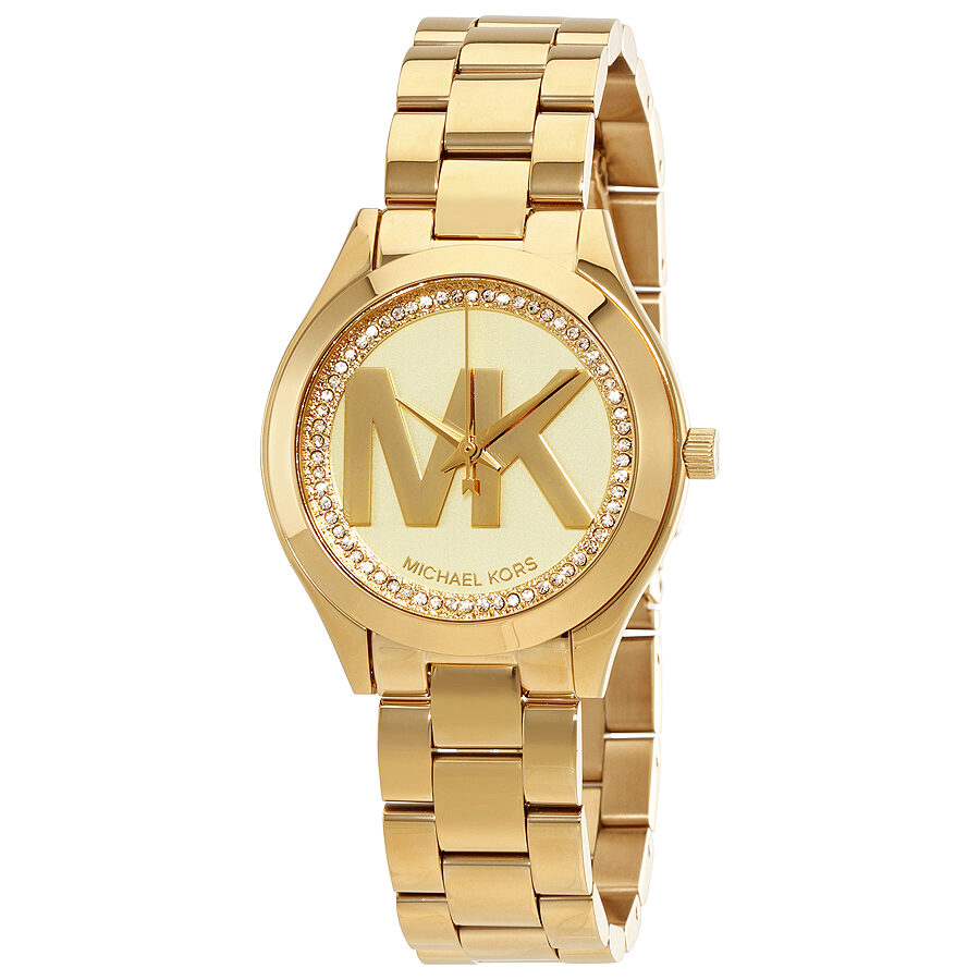 Michael Kors Mini Slim Runway Ladies Gold Tone Watch MK3477 - BigDaddy Watches