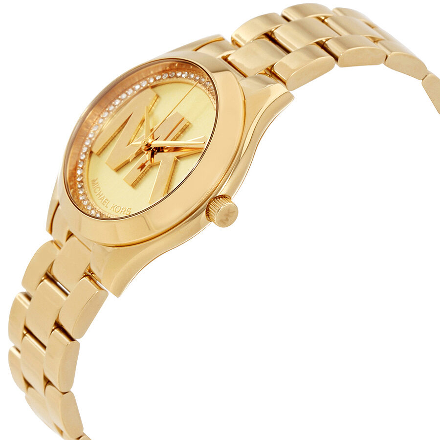 Michael Kors Mini Slim Runway Ladies Gold Tone Watch MK3477 - BigDaddy Watches #2