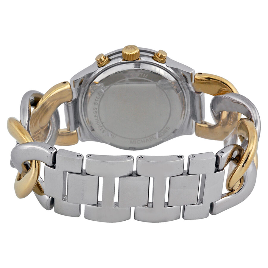 Michael Kors Twist Chain Chronograph White Dial Ladies Watch MK3199