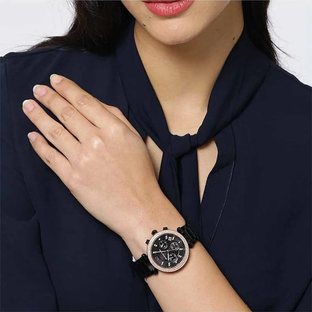 Michael Kors Parker Chronograph Black Dial Ladies Watch MK5885