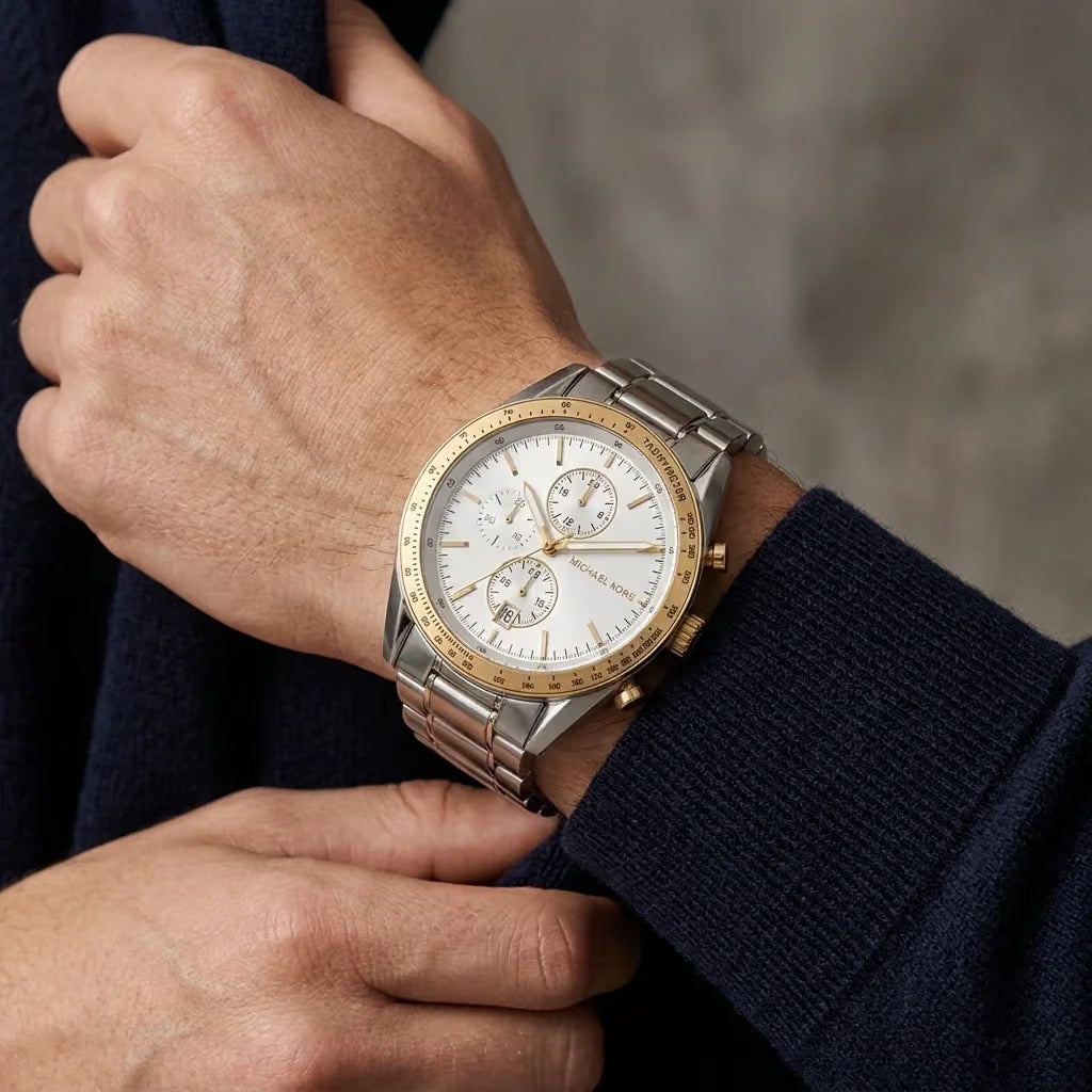 Michael Kors Warren Chronograph Quartz Silver-Tone Men's Watch - MK9112