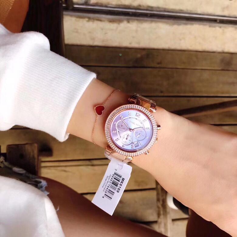 Michael Kors Parker Chronograph Purple Dial Rose Ladies Watch MK6169