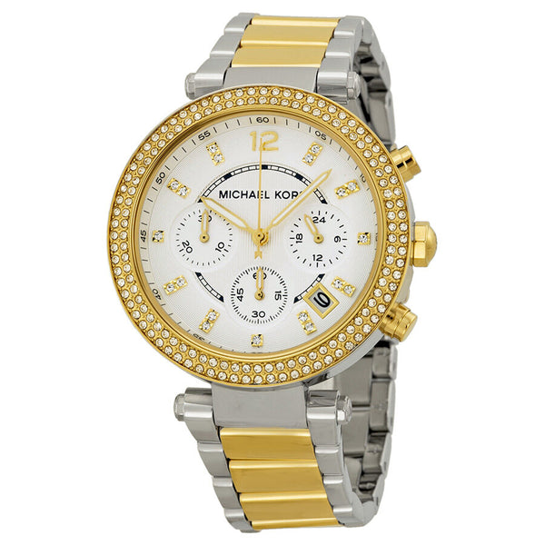 Michael Kors Parker Glitz Silver Dial Two-tone Women's Watch MK5626