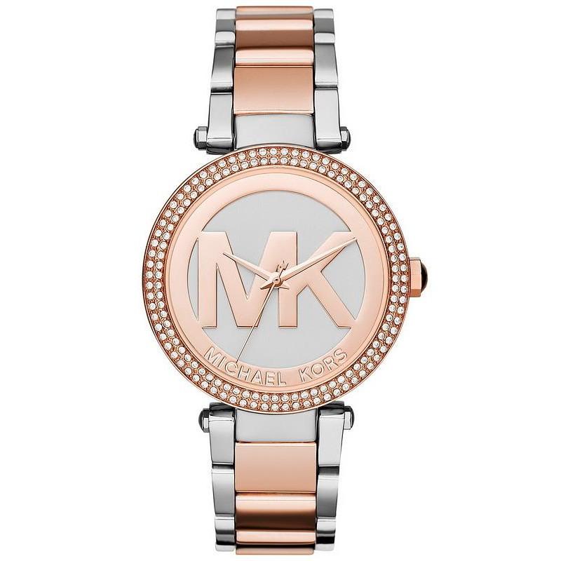 Michael Kors Parker Rose Gold and Silver Ladies Watch MK6314 - The Watches Men & CO