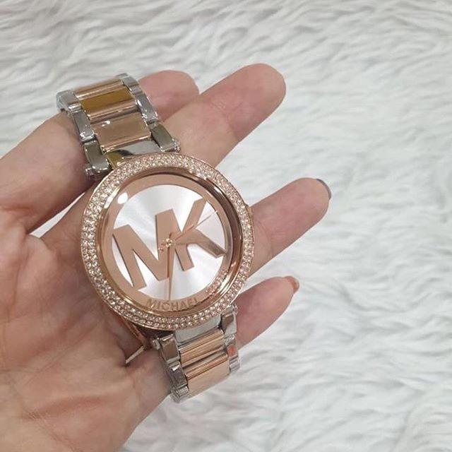 Michael Kors Parker Rose Gold and Silver Ladies Watch MK6314 - The Watches Men & CO #4