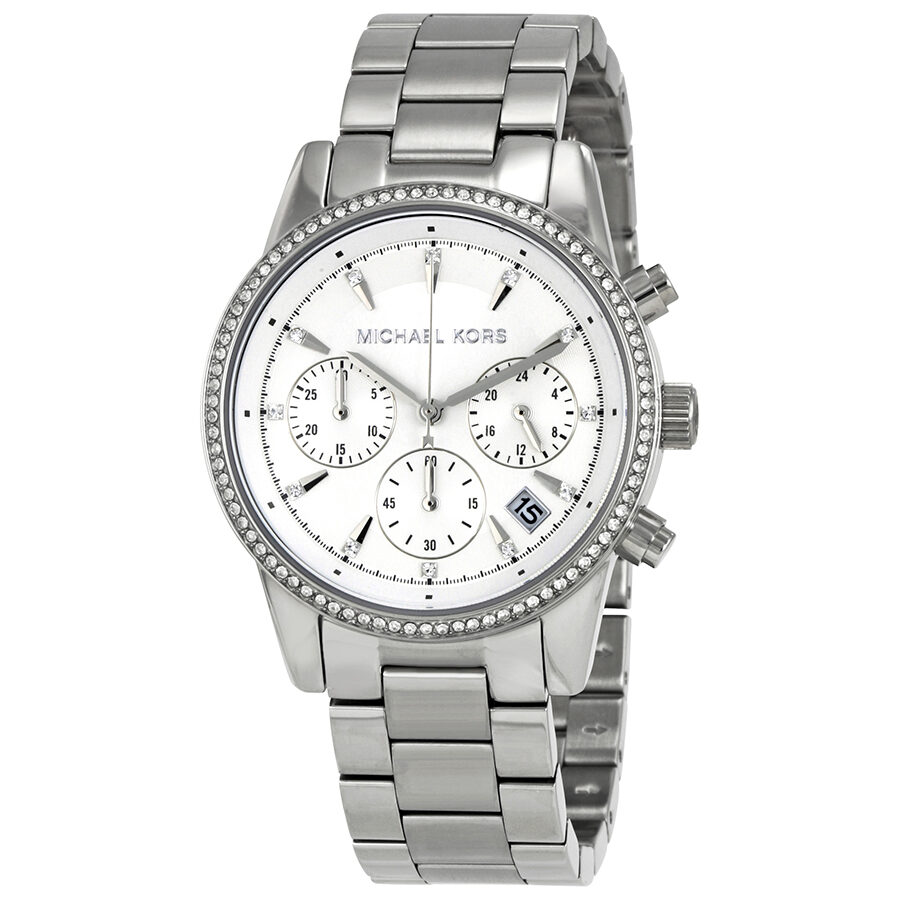 Michael Kors Ritz Chronograph White Dial Ladies Watch MK6428 - BigDaddy Watches