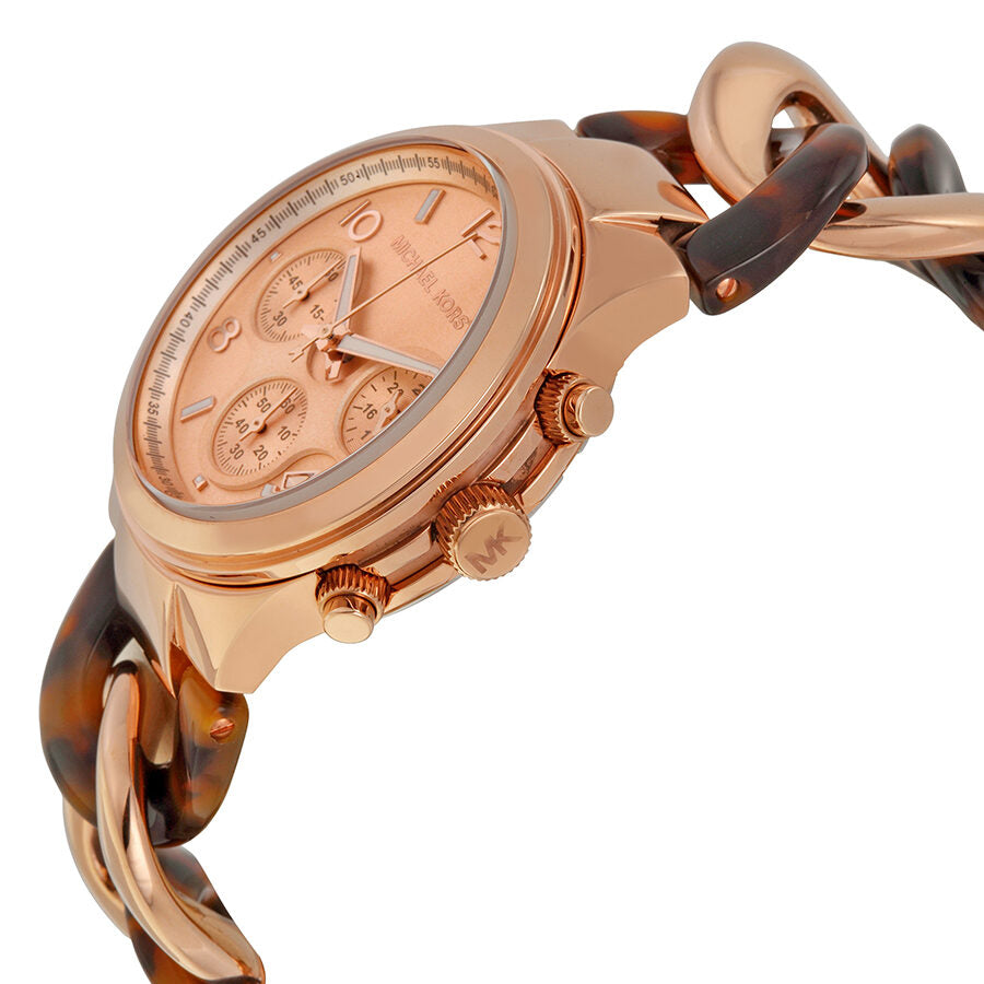 Michael Kors Runway Rose Gold-tone Tortoise Twist Chain Link Ladies Watch MK4269 - BigDaddy Watches #2