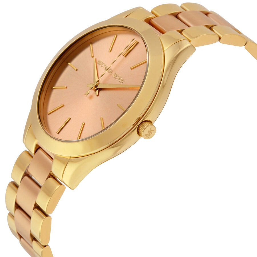 Michael Kors Slim Runway Pink Dial Two-tone Women's Watch - MK3493