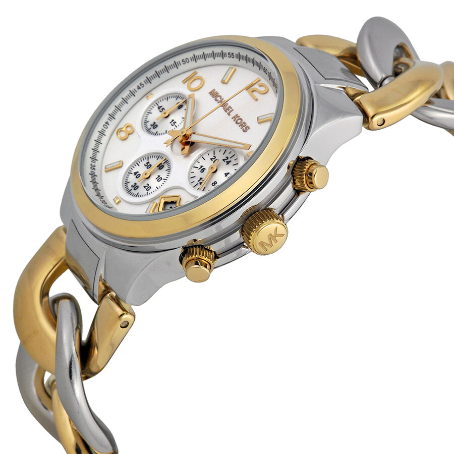 Michael Kors Twist Chain Chronograph White Dial Ladies Watch MK3199 - The Watches Men & CO #2