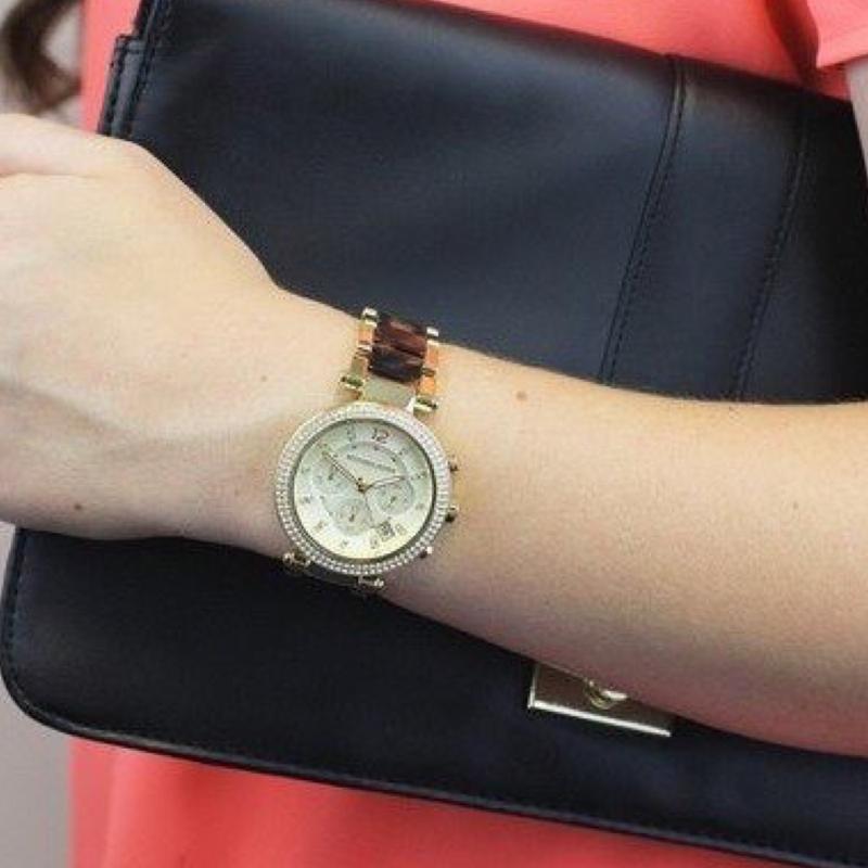 Michael Kors Parker Chronograph Gold Dial Ladies Watch MK5688