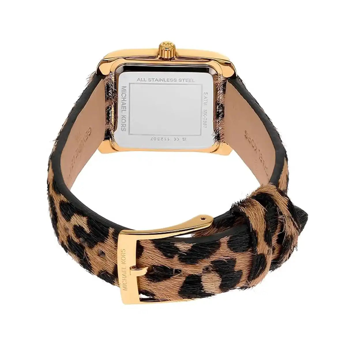 Michael Kors Emery Three-Hand Animal Print Leather Women's Watch - MK7387