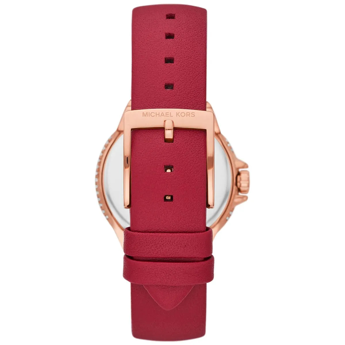 Michael Kors Camille Pave Checkerboard Red Genuine Leather Women's Watch - MK4701