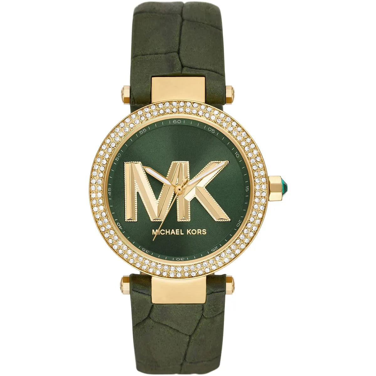 Michael Kors Parker Three-Hand Green Genuine Leather Women's Watch - MK4724