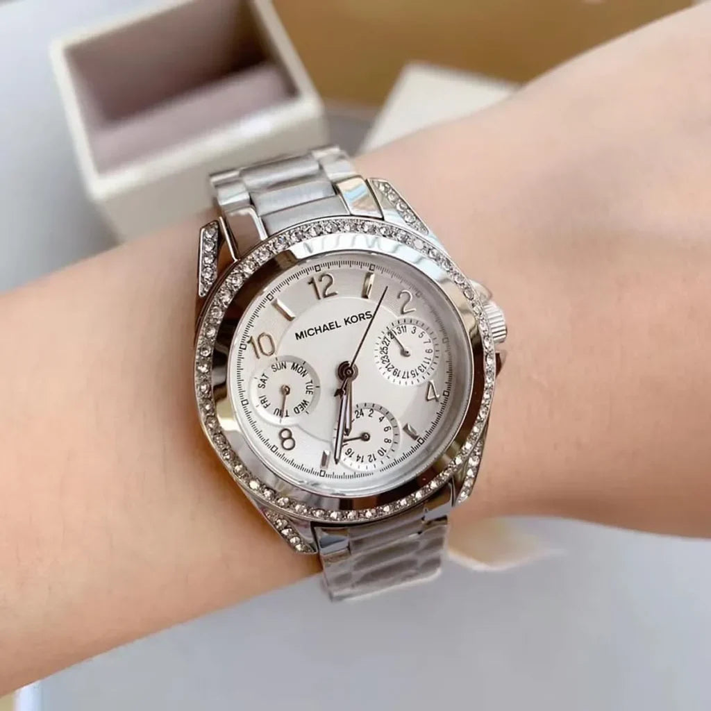 Michael Kors Blair Multi-Function Glitz Silver-Tone Women's Watch - MK5612