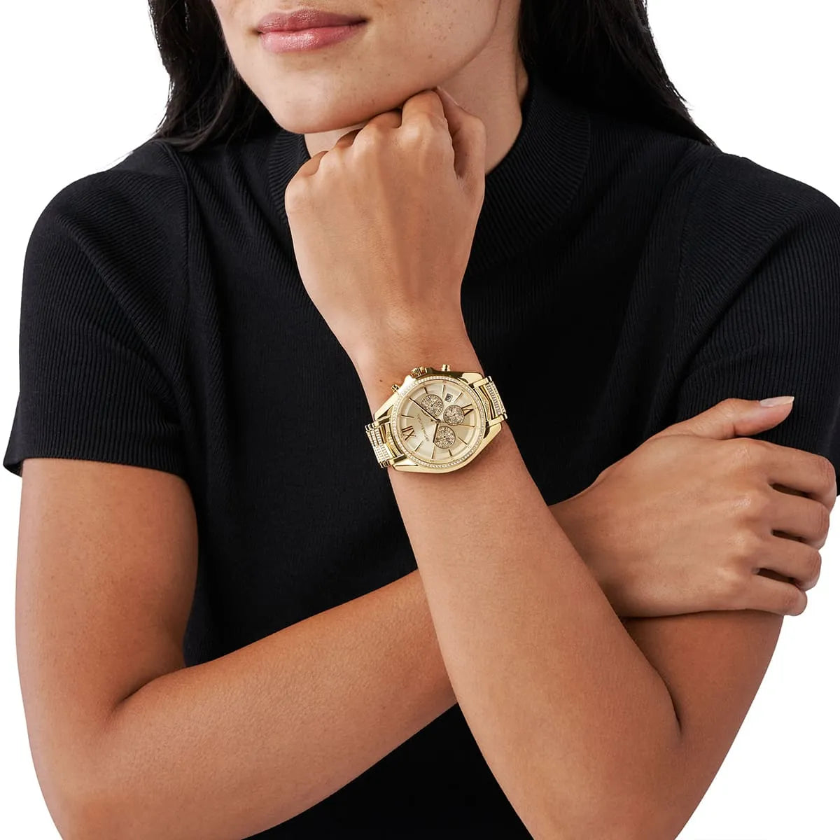Michael Kors Whitney Chronograph Quartz Crystal Gold Dial Women's Watch - MK6729