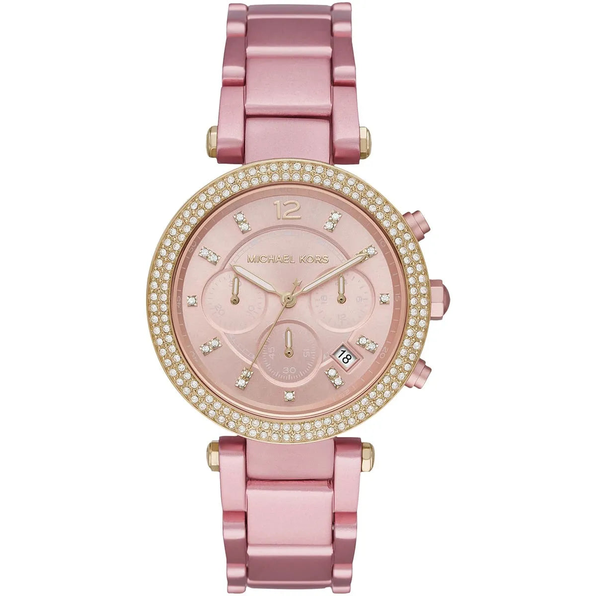 Michael Kors Parker Chronograph in Pink Aluminum Women's Watch - MK6806